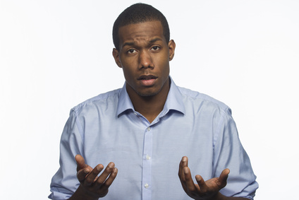 African American man questioning something, horizontal