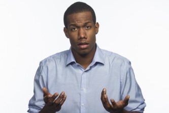 African American man questioning something, horizontal