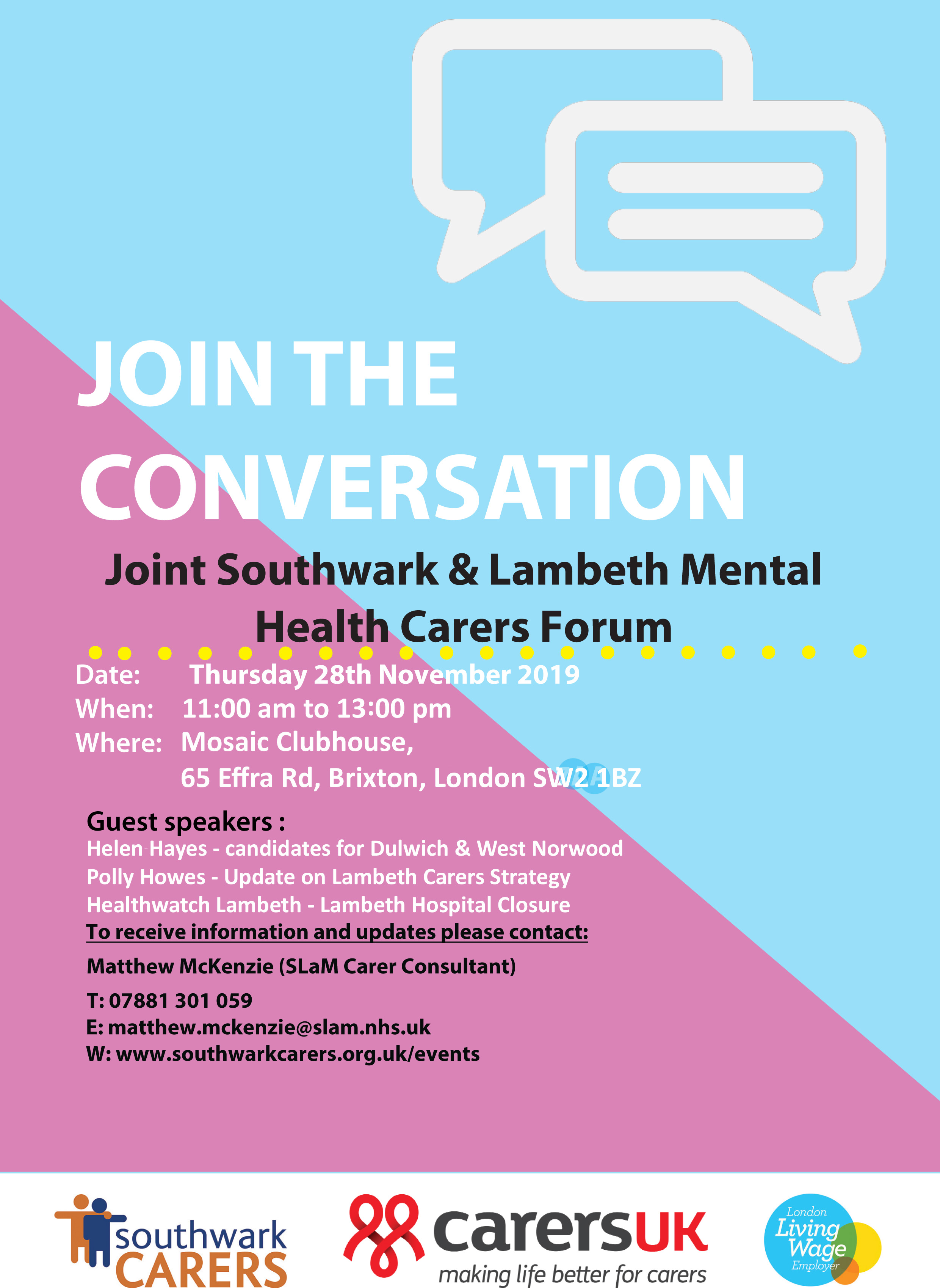 Southwark &amp; Lambeth MH Forum 28-11-19