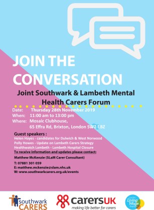 Southwark &amp; Lambeth MH Forum 28-11-19