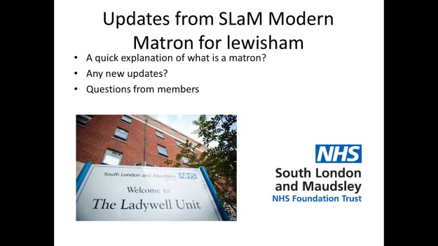 lewisham ladywell unit - carers forum update